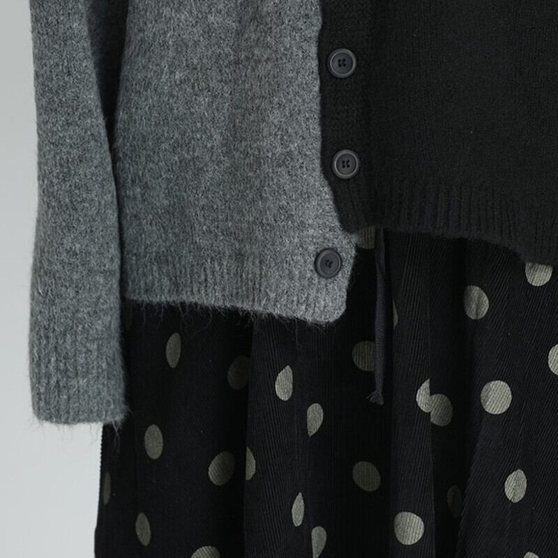 Bi-Color Unique Knit Jacket【TR3265】