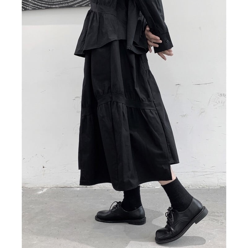 Asymmetry Gather Skirt【TR3163】