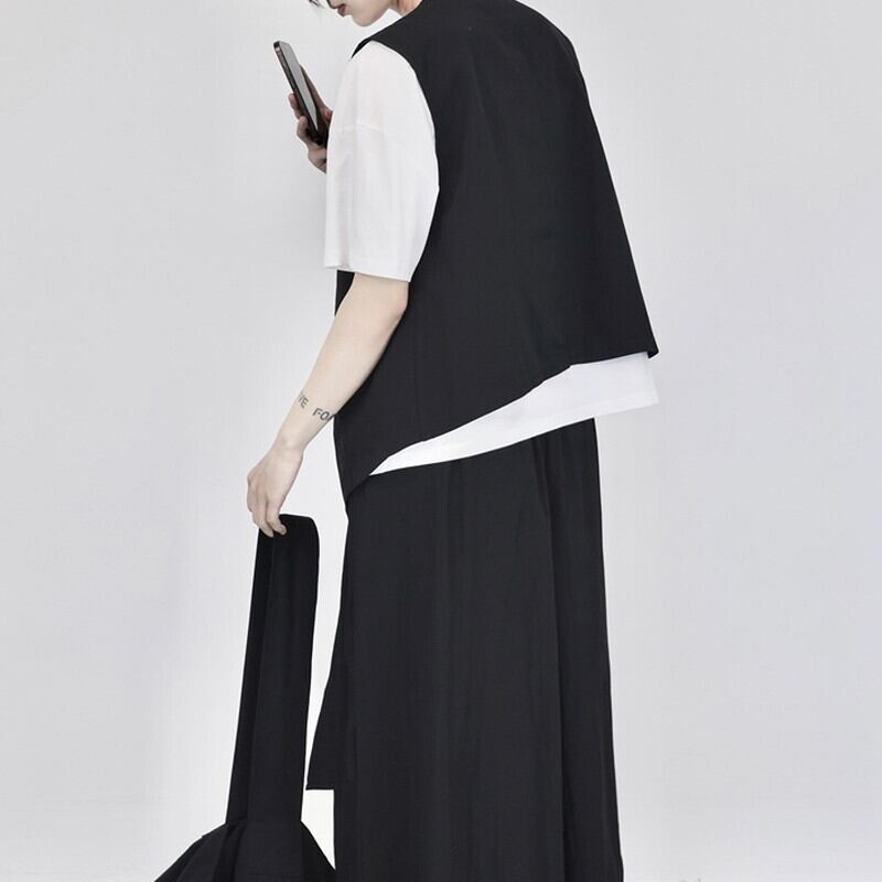Roune-Neck Oversize Vest【TR3242】