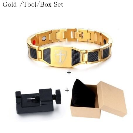 Cross magnetic men bracelet【TR2755】