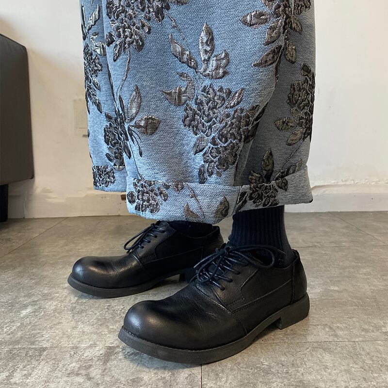 Floral Embroidered Ankle Wide Pants【TR3317】