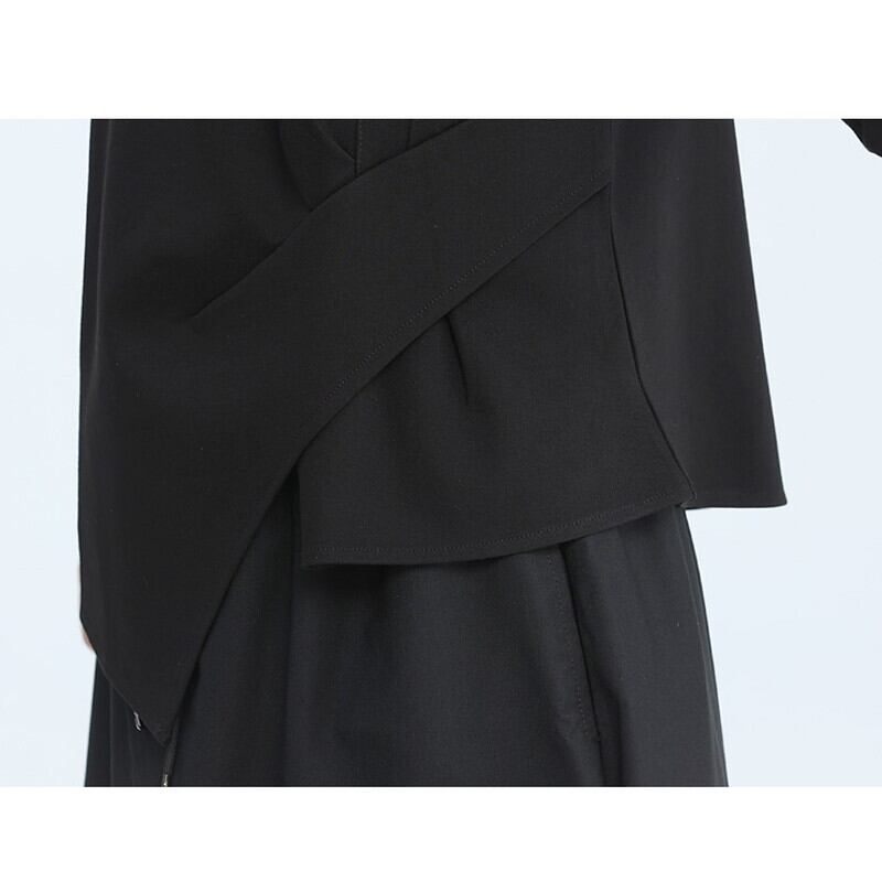 Asymmetry Side-Pleats T-Shirt【TR3148】