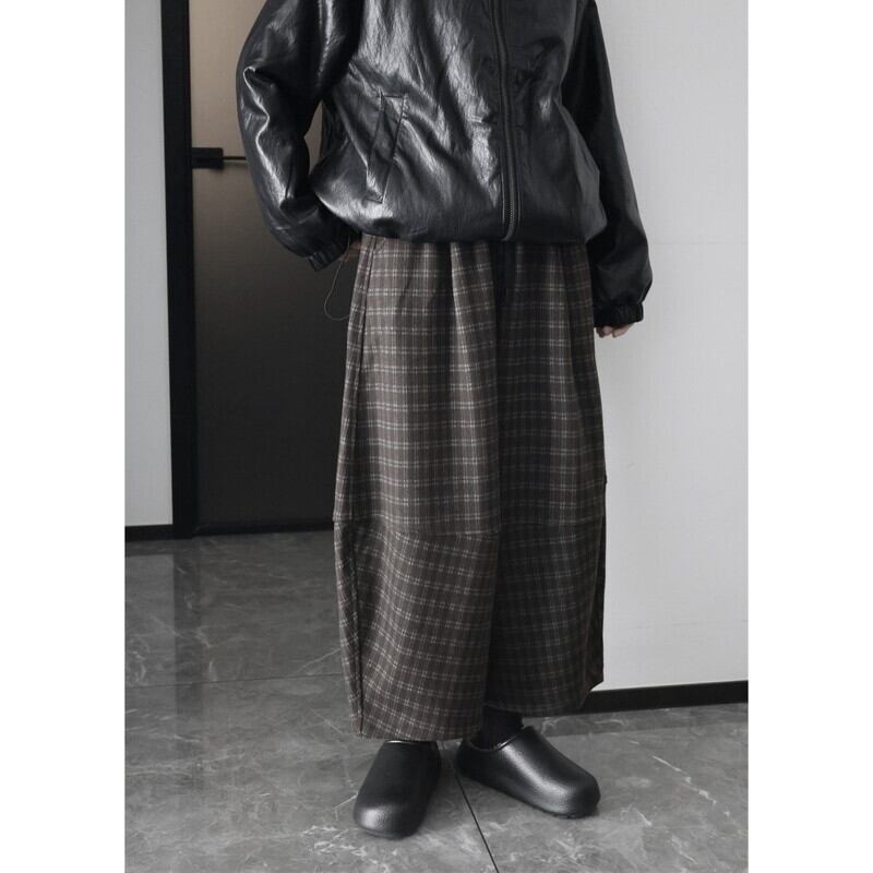 Barrel Plaid Pants【TR3191】
