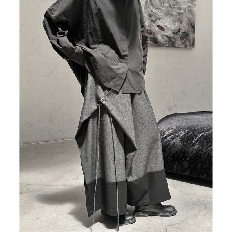 Patchwork Wide-Leg Pants【TR3201】