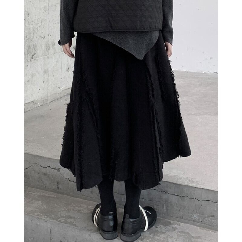 Knit Flare Frill Skirt【TR3185】