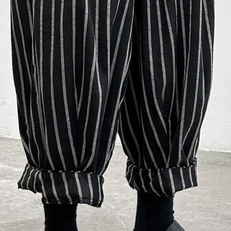 Stripe Balloon Roll-Up Pants【TR3213】