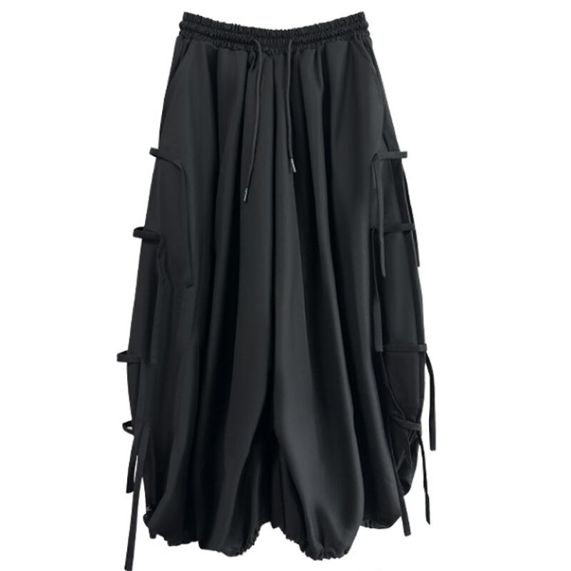 Side Ribbon Wide Jogger Pants【TR3277】