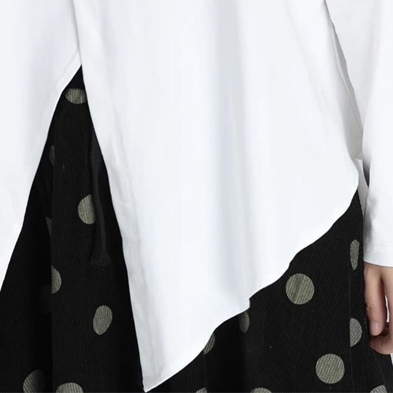 Asymmetry No-Collar Collared Shirt【TR3137】