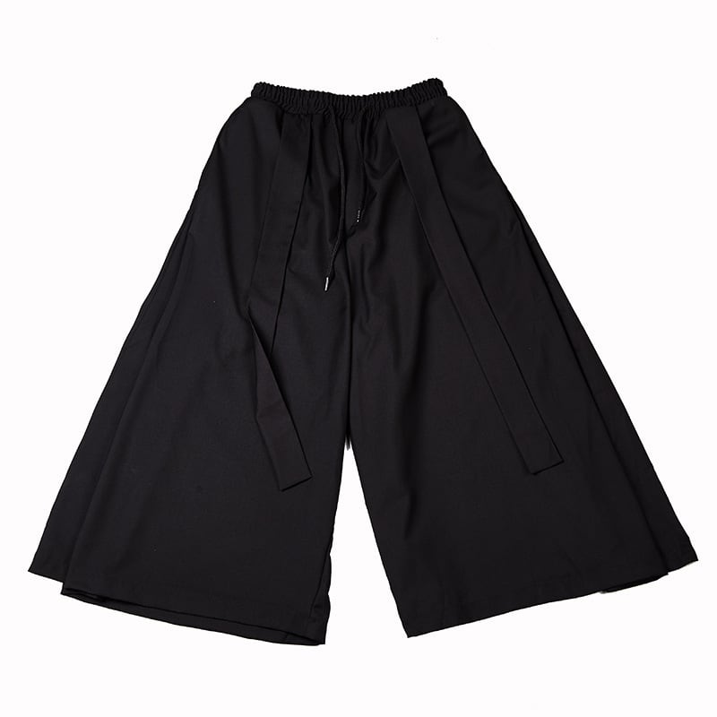 Waist Ribbon Ankle Length Wide Pants【TR3294】