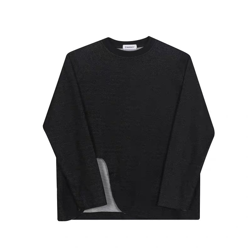 Curved Hem Cutout Long T-shirt【TR3351】