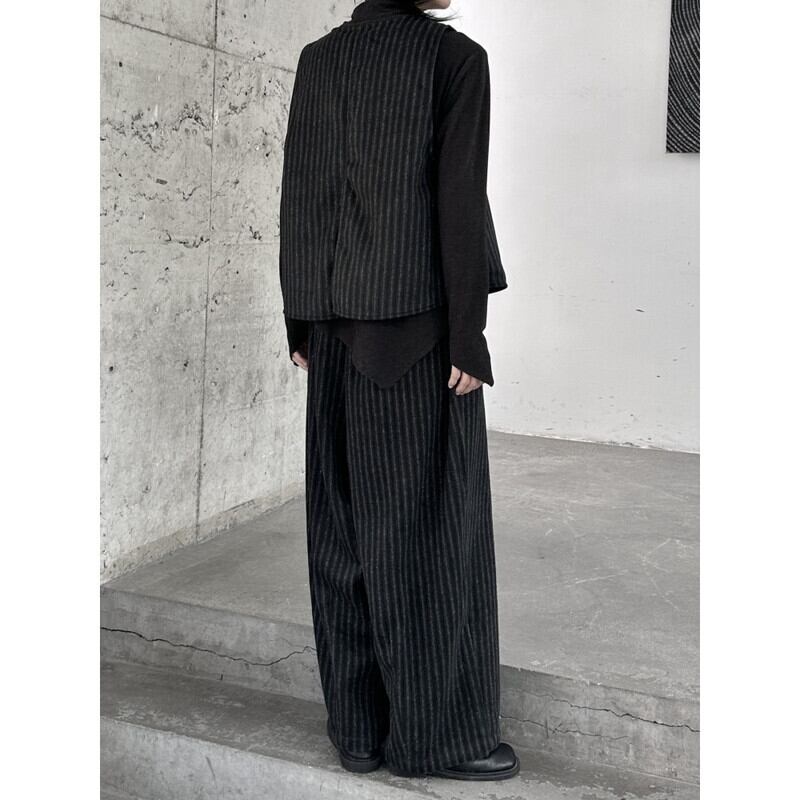 Stripe One-Button Vest【TR3235】