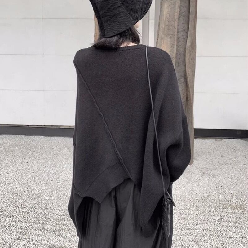 Knit Asymemtry T-Shirt【TR3266】
