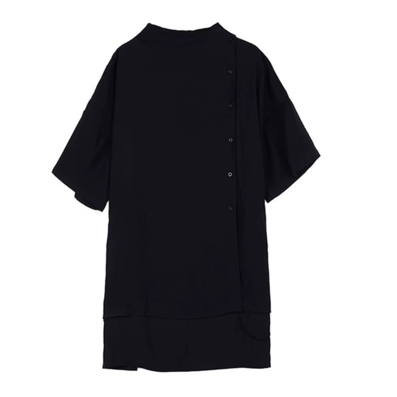 Asymmetric Button T-Shirt【TR3333】