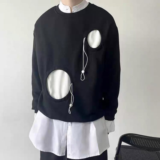 Contrast Cutout Long T-shirt【TR3345】