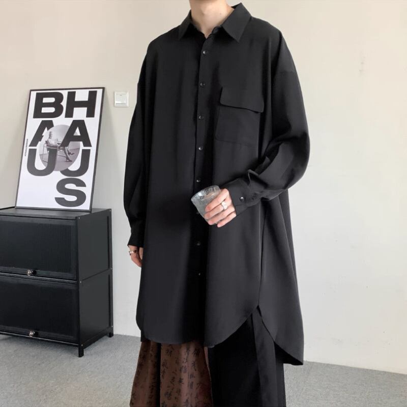 Flowy Long Collared Shirt【TR3372】