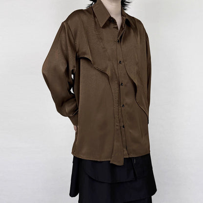 Asymmetry Loose Collared Shirt【TR3324】