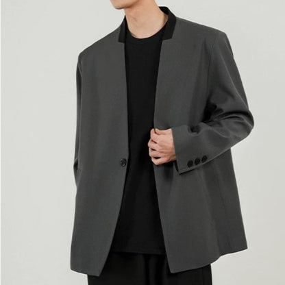 Contrast Collar Tailored Jacket【TR3330】