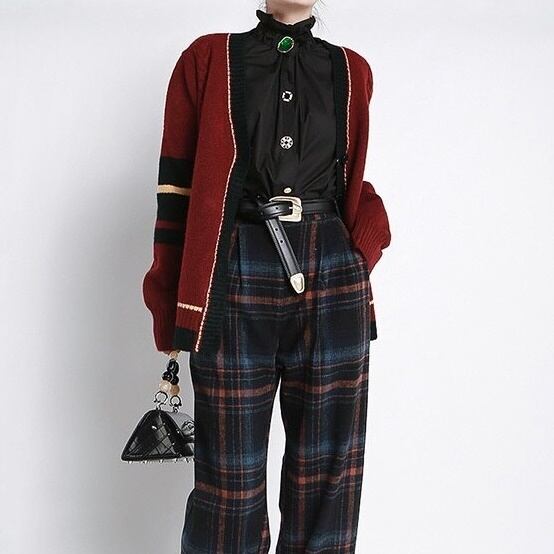 〈Unisex〉Decorative Stand Collar Blouse Shirt【TR1231】
