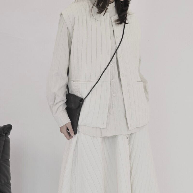 Loose Stripe Simple Vest【TR3243】