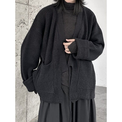 Oversize Big-Pocket Knit Jacket【TR3269】