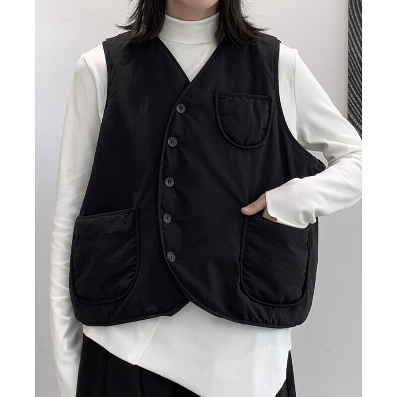 Asymmetry Curve Vest【TR3234】