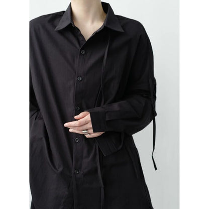 Asymmetric Tie Collared Shirt【TR3332】