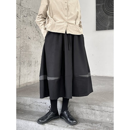 Bi-Color High-Waist Flare Skirt【TR3175】