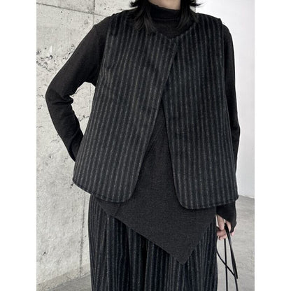 Stripe One-Button Vest【TR3235】