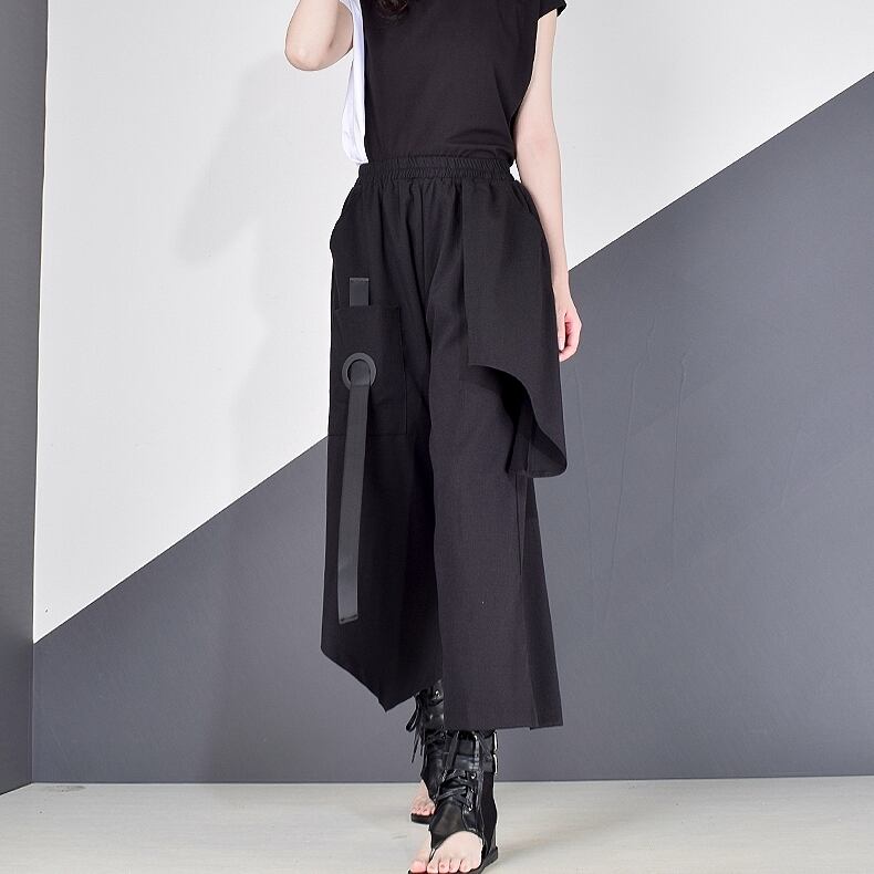 〈Unisex〉Wide Irregular Cropped Pants【TR1351】