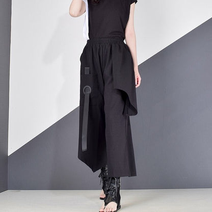 〈Unisex〉Wide Irregular Cropped Pants【TR1351】