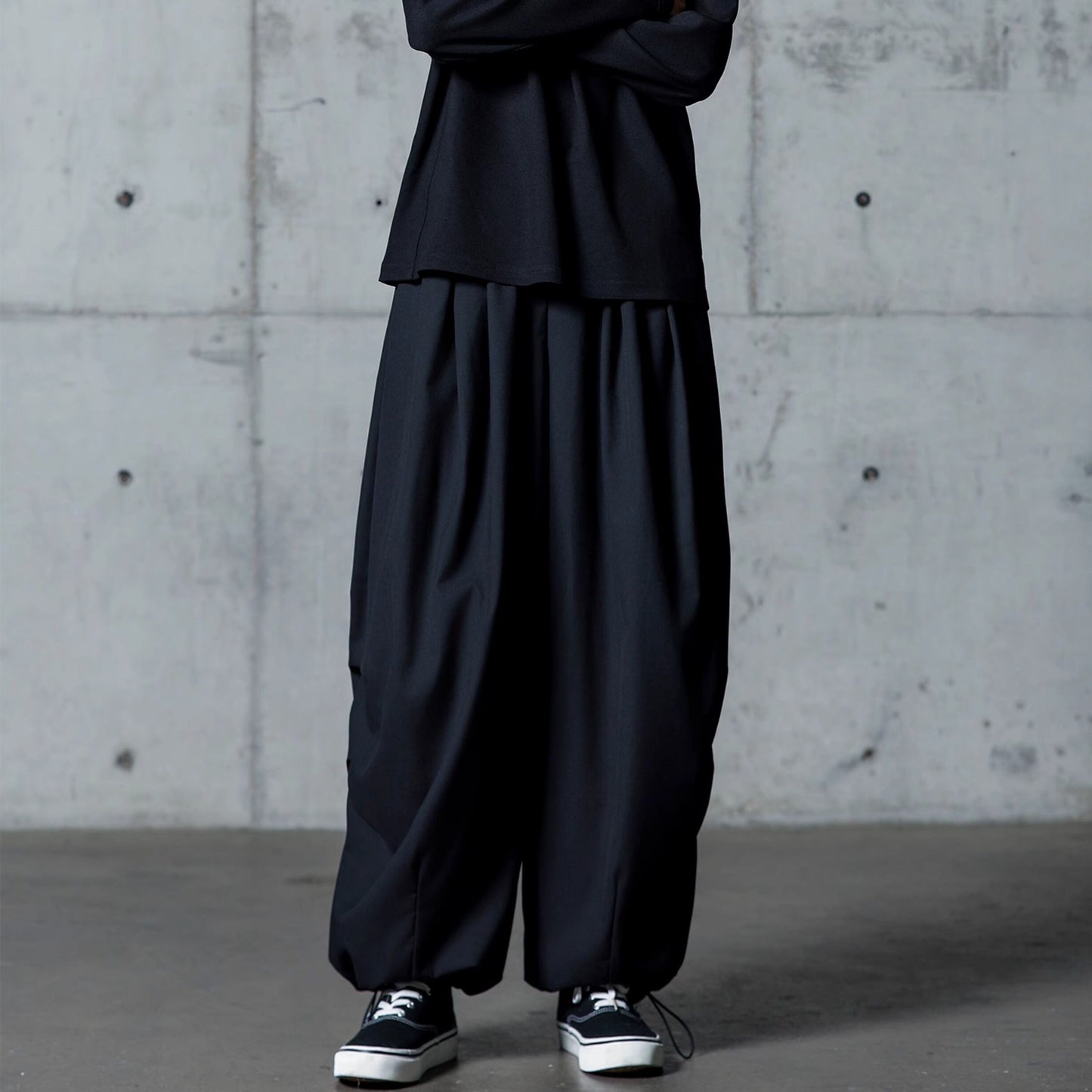 Drawstring Hem Wide Pants【TR3303】