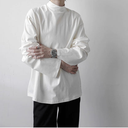 〈Unisex〉High-Neck Long-Sleeve T-Shirt【TR3325】