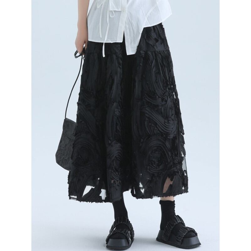 Flower Mesh Skirt【TR3181】