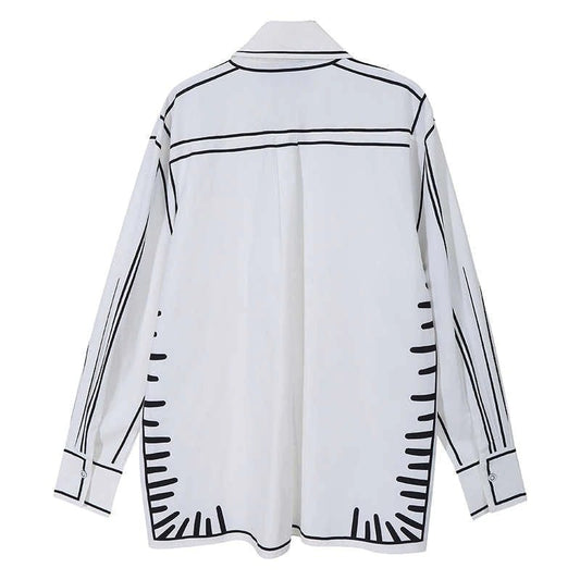 〈Unisex〉Graffiti Print Shirt【TR1037】