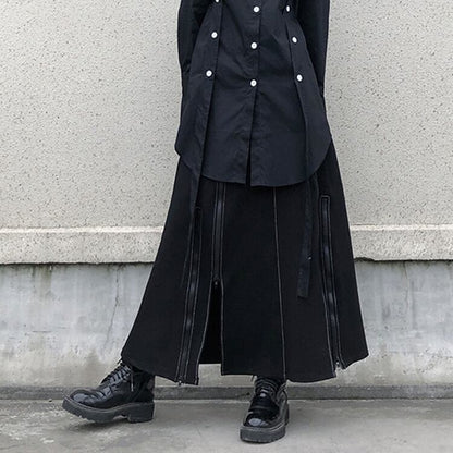 Long Nichi Fastener Skirt【TR1433】