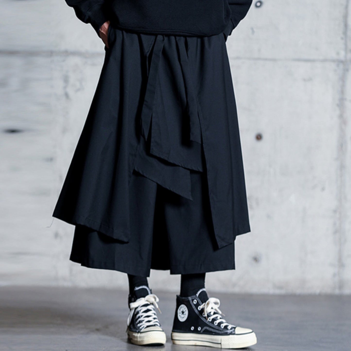 Layered-look Cropped Wide Pants【TR3273】