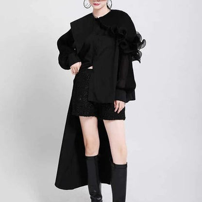 Asymmetrical Ruffle Blouse Shirt【TR1197】