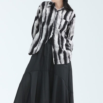 Water-Color Stripe Collared Shirt【TR3133】