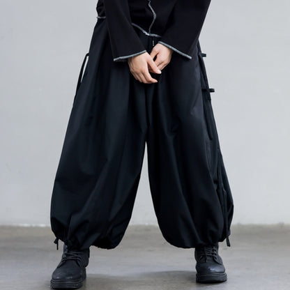 Side Ribbon Wide Jogger Pants【TR3277】