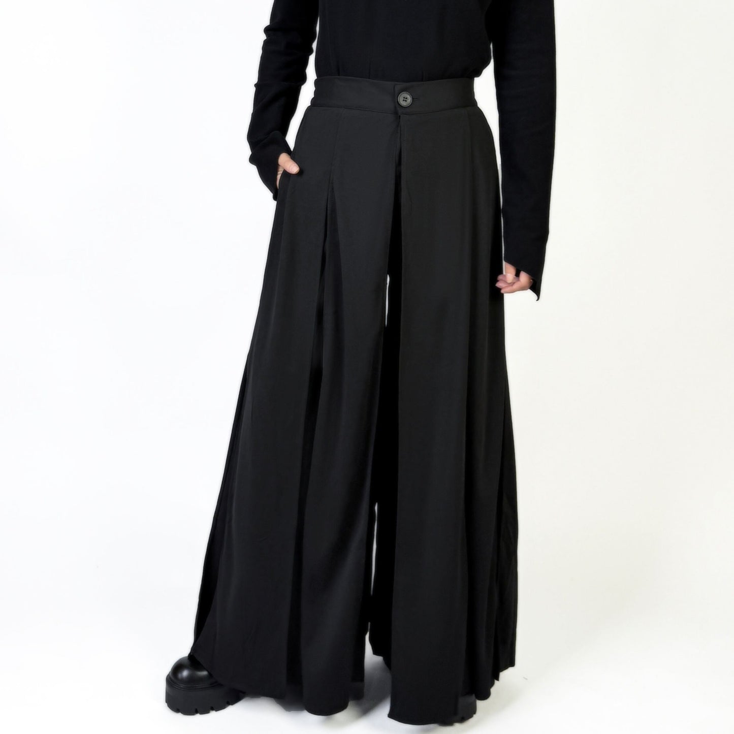 Multipanel High Waist Wide Pants【TR3285】