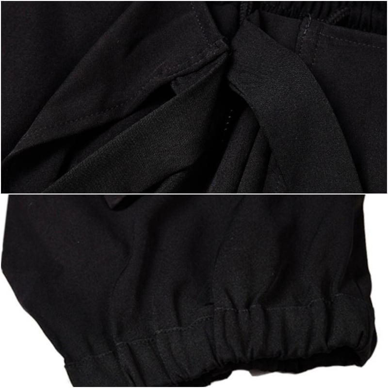 Waist Ribbon Layered-look Pants【TR3278】
