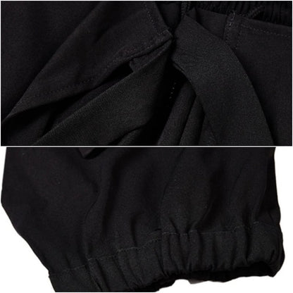 Waist Ribbon Layered-look Pants【TR3278】