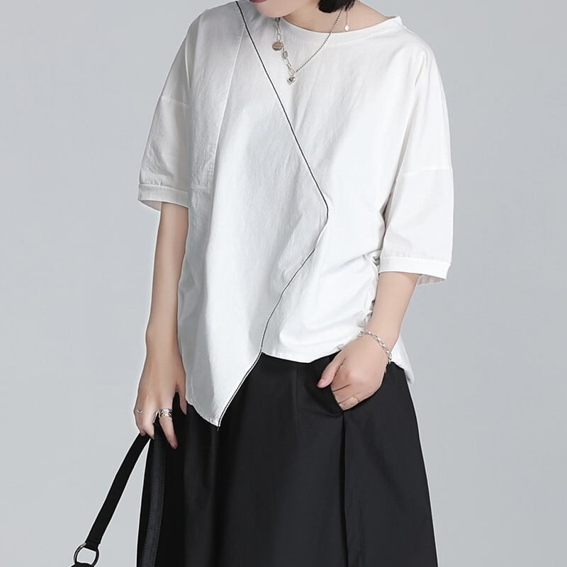Asymmetry Line T-Shirt【TR3147】