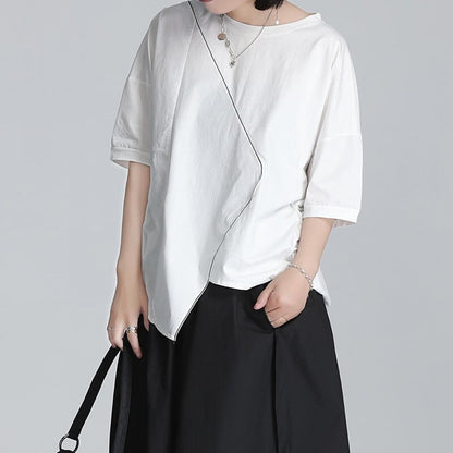 Asymmetry Line T-Shirt【TR3147】
