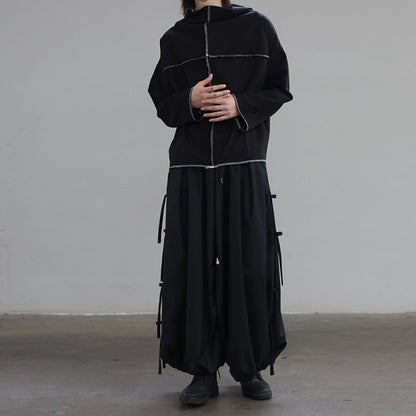 Side Ribbon Wide Jogger Pants【TR3277】