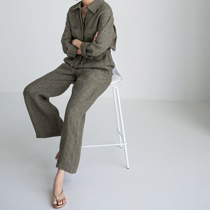 〈Unisex〉Wide Leg Jump Suit Setup【TR2880】
