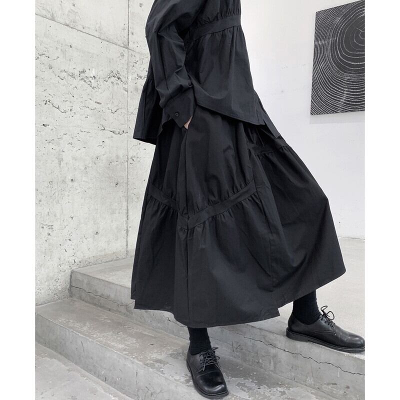 Asymmetry Gather Skirt【TR3163】