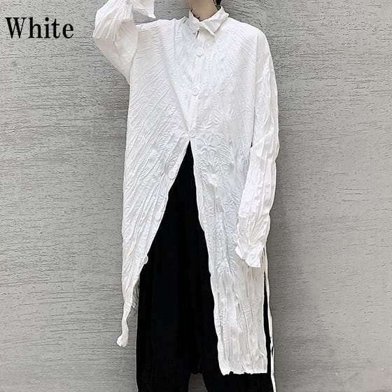 Crumply Oversize Long Shirt【TR3076】