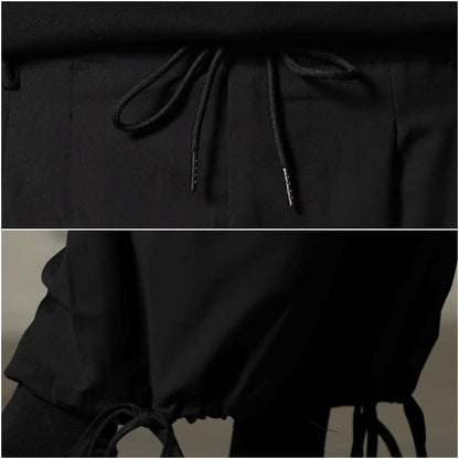 Drawstring Hem Tuck Ankle Pants【TR3300】