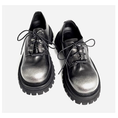 Distressed Leather Derby Shoes【TR3410】